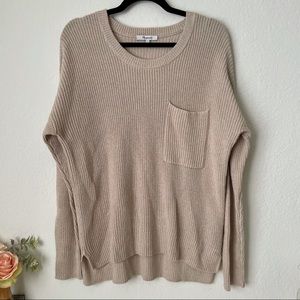 Madewell Thompson Pocket Pullover Sweater - Heather Fawn - Medium